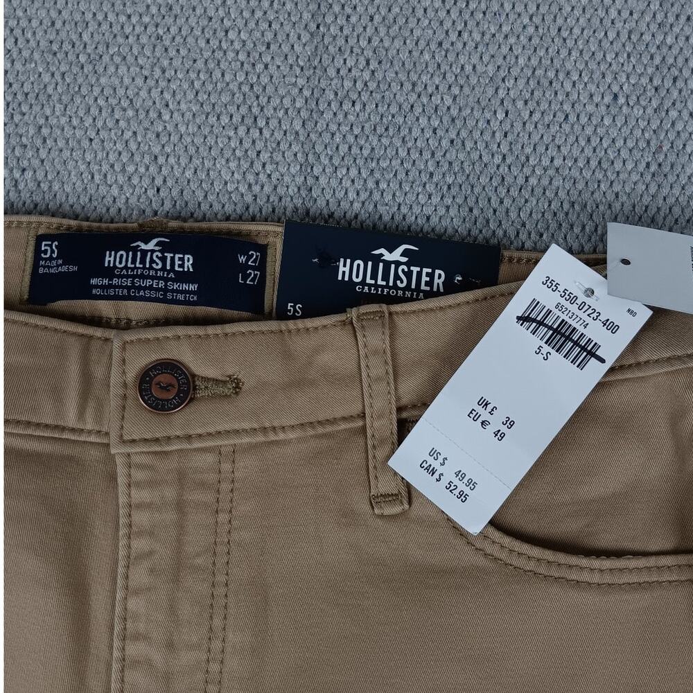 Hollister California High Rise Super Skinny Jens Womens 5S 27X27 Tan Stretch - Picture 6 of 13